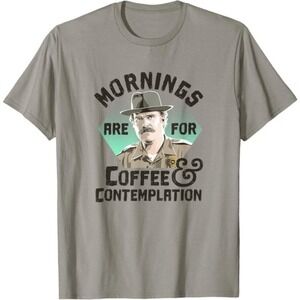 Stranger Things Hopper Mornings Are For Coffee T-Shirt